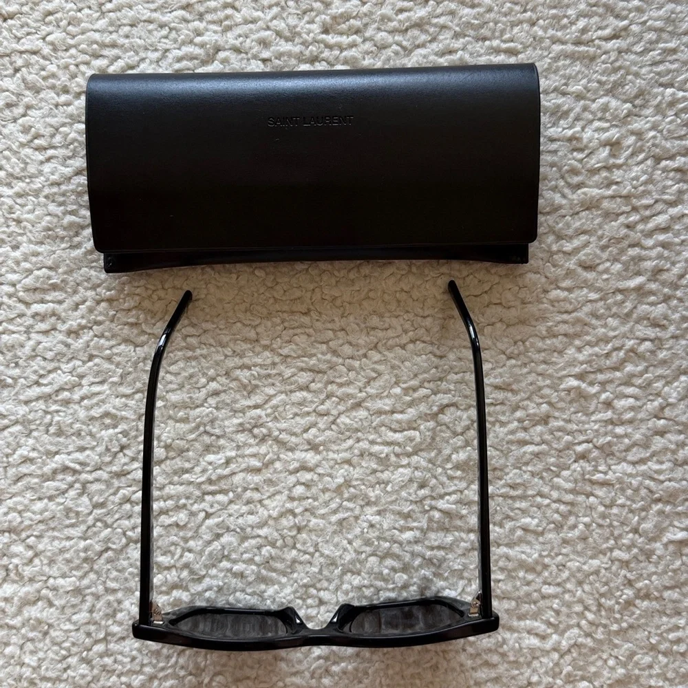 NEW / SAINT LAURENT MICA SUNGLASSES / cat eye acetate sunglasses black - Picture 7 of 9